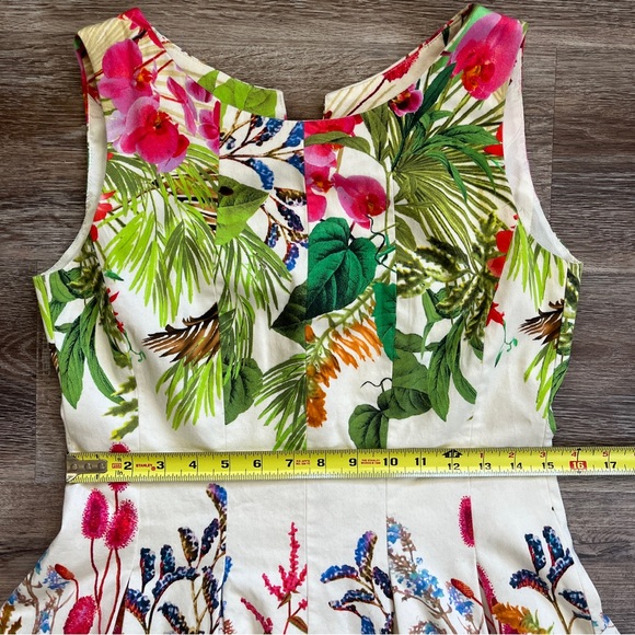 Zara White Cotton Tropical Floral Mini Panel Dress with Back Cutout - Picture 13 of 15